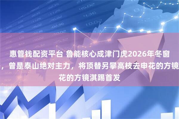 惠管钱配资平台 鲁能核心成津门虎2026年冬窗本土首签，曾是泰山绝对主力，将顶替另攀高枝去申花的方镜淇踢首发